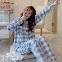 Pajama Sets Women Oversize 3XL Simple Fashion Plaid Korean Soft Pregnant Ladies Homewear Vintage Daily Lovely Nightie Nightwear