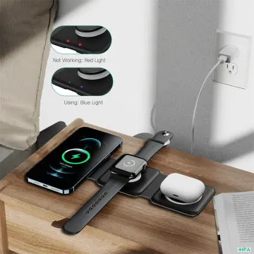 Aukey 3 in 1 Wireless Charger for iPhone, Airpods Pro & Apple Watch