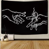 Mysterious Divination Witchcraft Tapestry Wall Hanging Tapestries Baphomet Occult Home Wall Black Cool Decor Cat Coven Tapestries Hangings