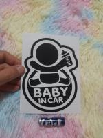 sticker สติ๊กเกอร์ ตัด baby in car 001 size 11x15 cm.