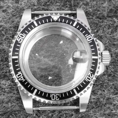 39.5Mm Vintage Magnifier Watch Case For NH35/NH36 Movement Modified Stainless Steel Case Two-Way Rotation Watches Accessories