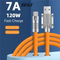 ECILY 120W Super Fast สายชาร์จ USB ประเภท C Liquid สายซิลิโคน Quick ชาร์จ USB สายเคเบิลสำหรับ Xiaomi Huawei USB Samsung C สังกะสีอัลลอยด์