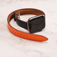 ❒☋ Double Tour For Apple watch band 44mm 45mm 41mm 42mm 40mm ultra 49mm Genuine Leather bracelet iWatch series 8 3 4 5 6 7 SE strap