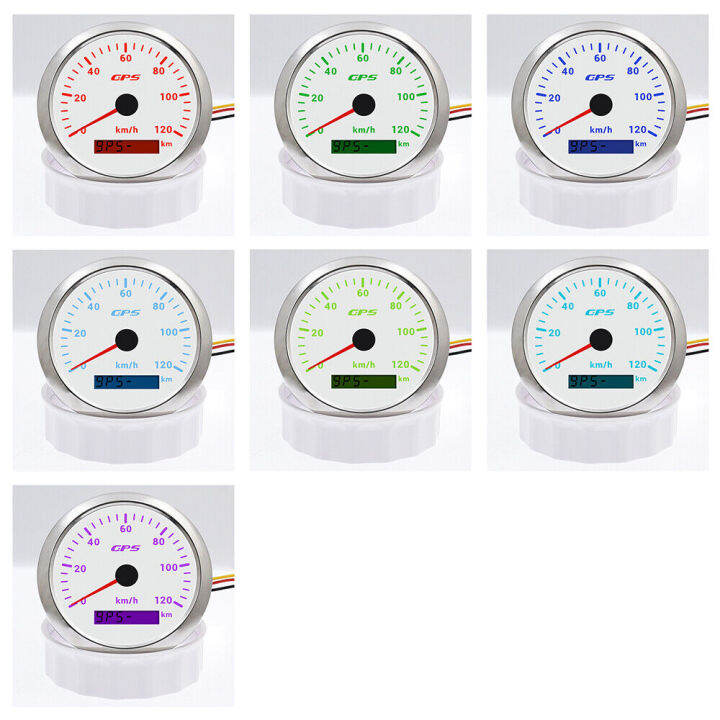 85มม-7สี-backlight-digital-lcd-speed-gauge-meter-120-km-h-กันน้ำ-g-p-s-speedometer-gauge-g-p-s-เสาอากาศสำหรับรถจักรยานยนต์-marine-เรือ-auto-รถรถบรรทุก