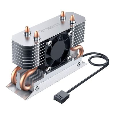 Ineo M.2 2280 SSD Rocket Heatsink Built-in Cooling Fan,with 4 Pure Cooper Heatpipes and 30mm RPM Fan