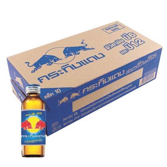 Nước tăng lực redbull bò húc thái chai thủy tinh - lốc 10 chai hàng nội địa - ảnh sản phẩm 5