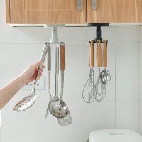 [COD] LiGo punch-free kitchen wall storage shelf rotating hook spatula spoon utensils wall-mounted artifact