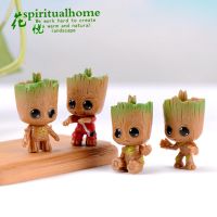 4pcs Lovely Tree Baby Groot Decorations Cartoon Figure Toys For Aqaurium Creative Ornaments Craft Fish Tank Accessories