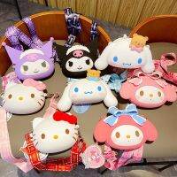 Kuromi Sanrio กระเป๋าเงินซิลิโคนการ์ตูนเฮลโลคิตตี้ถุงสะพายไหล่สตรีนักเรียนกระเป๋าสำหรับเด็กผู้หญิงของขวัญอบเชย