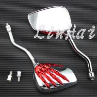 Motorcycle Red Skeleton Skull Hand Claw Rearview Side Mirror Fit for Harley Honda Suzuki Kawasaki Mirrors