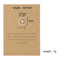 12 Month Necklace Women Diamond Birthstone Moon Star Pendant Paper Card Clavicle Chain Jewelry