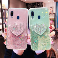 เคสโทรศัพท์ Samsung A10กาแล็คซี่ A30 A20 A40 A20S A10S A80 A70 A20E รูปหัวใจเคสด้านหลังใสซิลิโคน TPU ดาวแวววาว