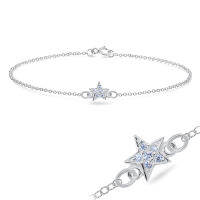 100% PURE 925 SILVER BRACELET LITTLE STAR WITH CZ STONES BRS-179. PERFECT FOR DAILY WEAR AND GORGEOUS FOR SPECIAL EVENT.