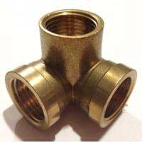 Wall Corner 3 Ways Brass Pipe fitting Connector 1/2 BSP Equal Female Thread for water pipe