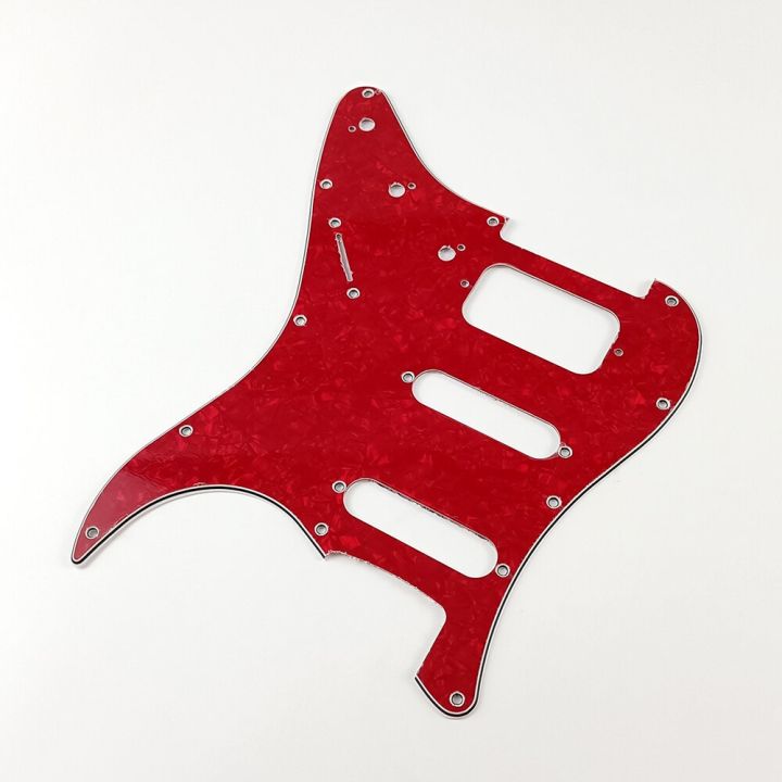 11-holes-electric-guitar-pickguard-ssh-hss-guitar-scratch-plate-amp-screws-fit-st-guitar-parts-red-pearl