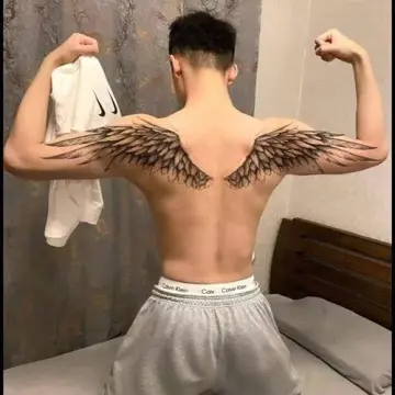 demon wings tattoo for guys
