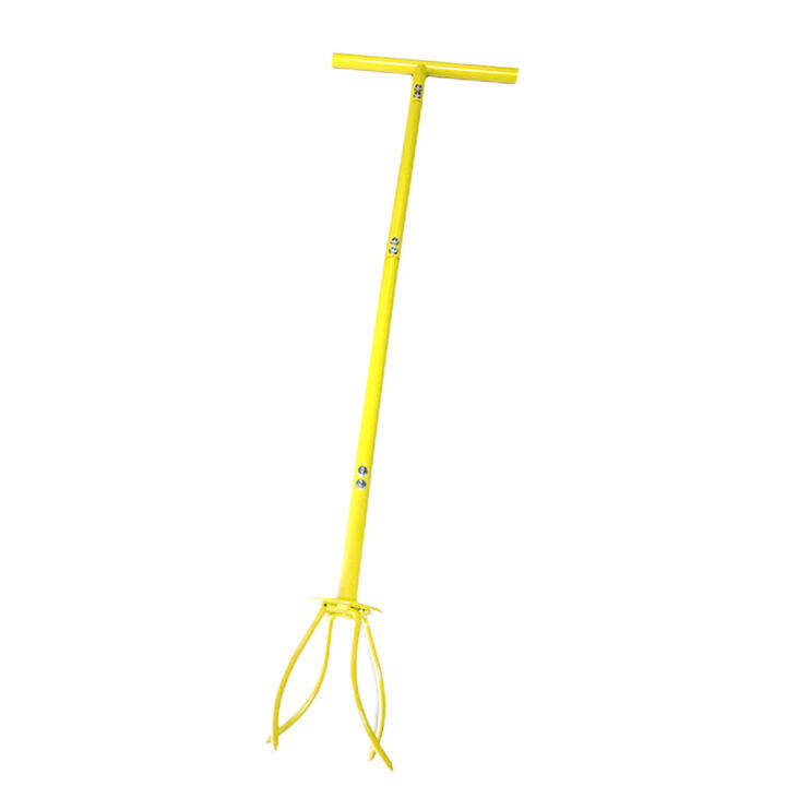 Height Adjustable Hand Tiller Cultivator Tiller with Long Handle Garden