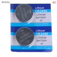 Witkitty 2/5ชิ้น CR2450 CR 2450แบตเตอรี่ลิเธียม3V LM2450 BR2450 DL2450สำหรับกุญแจรถของเล่น