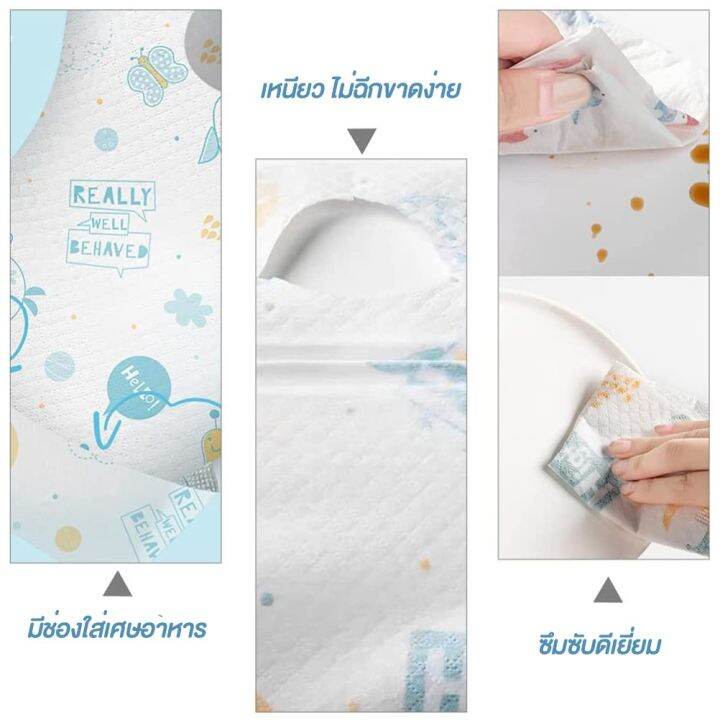 bibs-ผ้ากันเปื้อนแบบใช้แล้วทิ้ง-เนื้อนุ่มไม่บาดคอ-ซับน้ำหนา-3-ชั้น-แผ่นกาวใหญ่-ไม่หลุดง่าย-disposable-baby-bib-unicorn-3