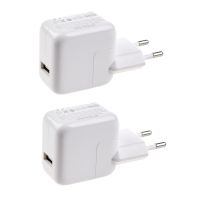 2X White Charger Adapters European Standards for iPad / iPhone / IPod / Smartphones 2.1A