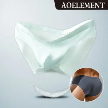 Longjiang Men Letter Print Underpants 3D Elephant Nose Ice Silk