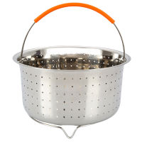 21.5X12.5CM Stainless Steel Rice Cooker Steam Basket Pressure Cooker Anti-scald Steamer Multi-Function Fruit Cleaning Basket