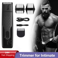 ZZOOI Groin Hair Trimmer for Men Electric Pubic Hair Remover with LED Light Beard Trimmer Body Groomer Ball Shaver Waterproof Epilator