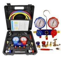 Car Air Conditioning Pressure Manifold Gauge Hose Kit for R410A R134a R404A R22 Refrigerant Pressure Gauge Set with Box