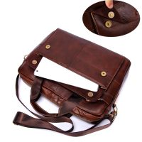 Brand Men Genuine Leather Handbags Large Leather 15 Laptop Bags Briefcases Casual Messenger Bag Business Mens Travel Bags