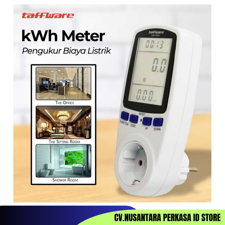 Taffware kWh Meter Pengukur Biaya Listrik Rumah Multifungsi KWEPM01