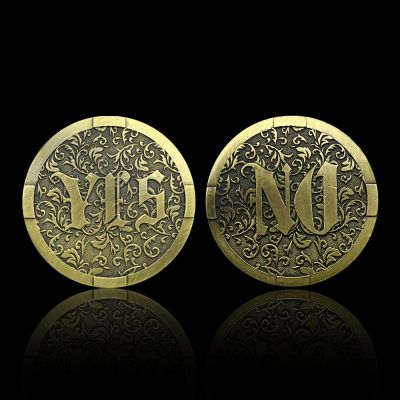 【CC】◕◎  or No Decision Coin Flip Coins Bedroom Metal Ornament Souvenir Commemorative Medal