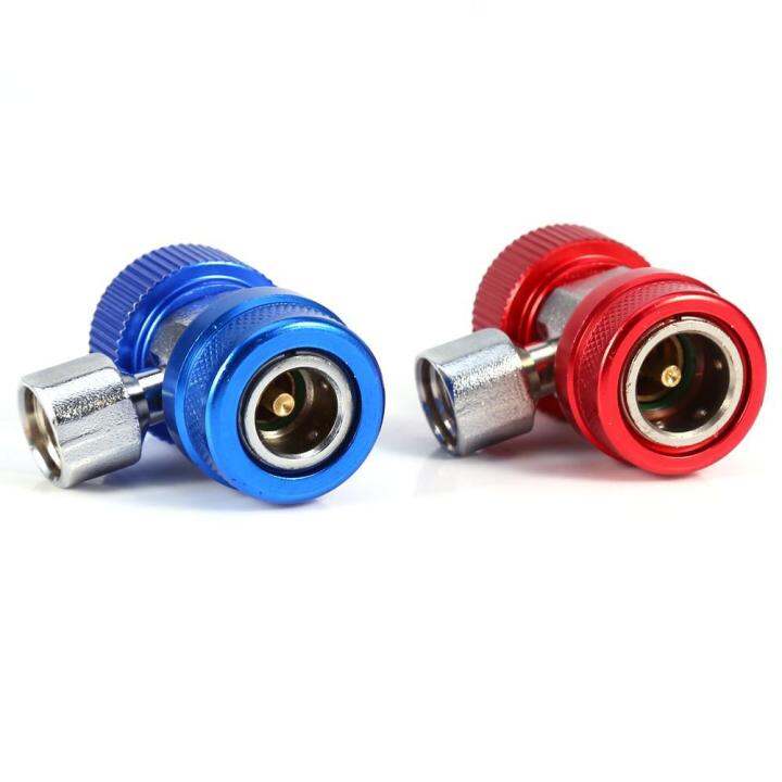 2x-r134a-ac-เครื่องปรับอากาศที่สามารถปรับได้ด่วน-coupler-สูงเชื่อมต่ออะแดปเตอร์ต่ำ-qc-21-ชุดคอปเปอร์-เติมน้ำยาแอร์-แพคคู่-ac-coupler-r134a-high-low-side