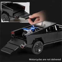 1:24 Tesla Cybertruck Pickup Alloy Car Diecast Sound and light Pull back Model Toy Vehicle Simulation Collection Gifts Toy Boys