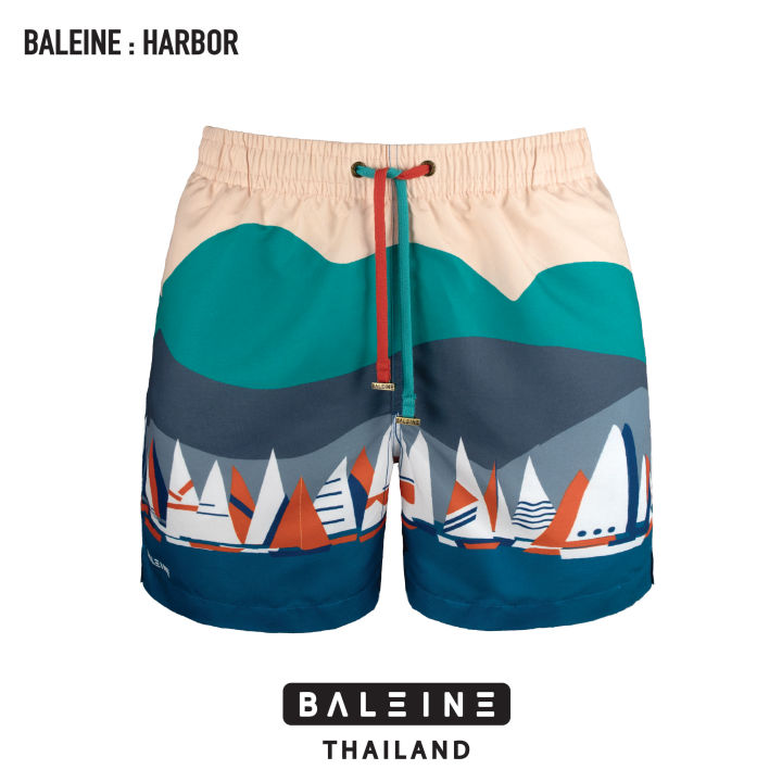 กางเกงว่ายน้ำ-กางเกงขาสั้นชาย-swimwear-beach-surf-trunks-baleine-harbor