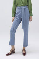 ESPADA กางเกงทรงสลิมแต่งเข็มขัด ผู้หญิง สีฟ้า | Slim Fit Trousers with Sash | 04713