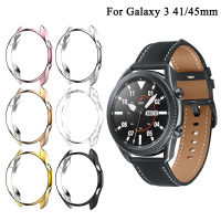 Soft Color Electroplating TPU ฝาครอบป้องกันสำหรับ Samsung Galaxy Watch 3 41/45มม. กันชนสำหรับ Galaxy Watch 3 Shell Case Smart Watch อุปกรณ์เสริม