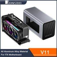 JONSBO Casing PC V11อัลลอยอะลูมิเนียมล้วนเคสคอมพิวเตอร์สำหรับใช้ในบ้านระบบระบายอากาศที่มีประสิทธิภาพสูงสำหรับแผงวงจรควบคุมอิเล็กทรอนิกส์ ITX