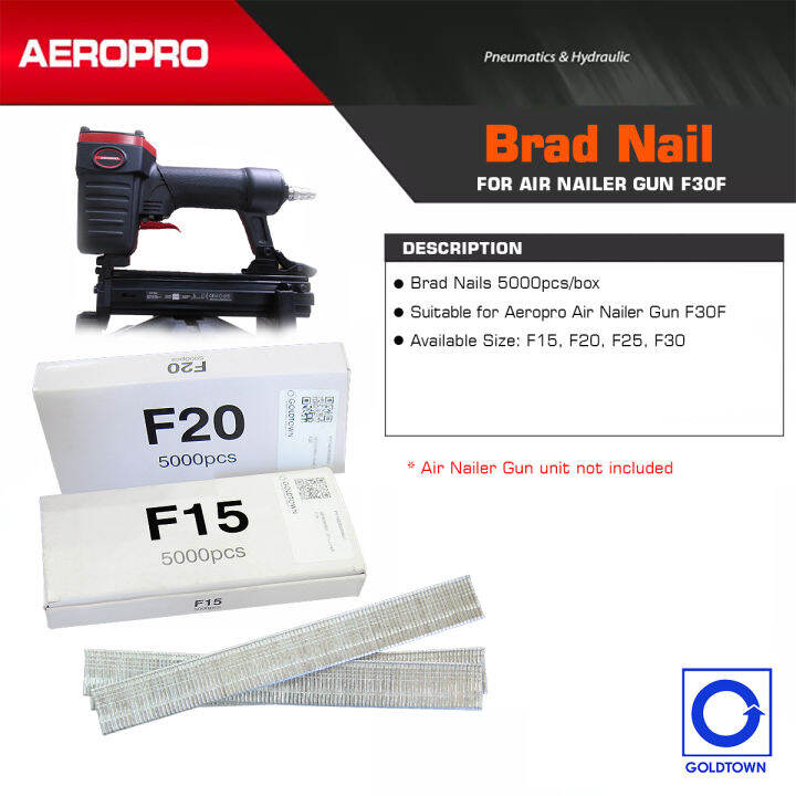 Original Aeropro Brad Nails For Air Nailer Gun F30F (5000pcs/box) Lazada PH