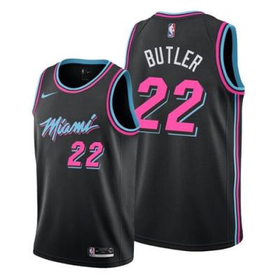 Mens Casual Big Size Miami Heat Jimmy Butler 22 Black 2020-20 Swingman - Icon Edition Nba Basketball Jersey