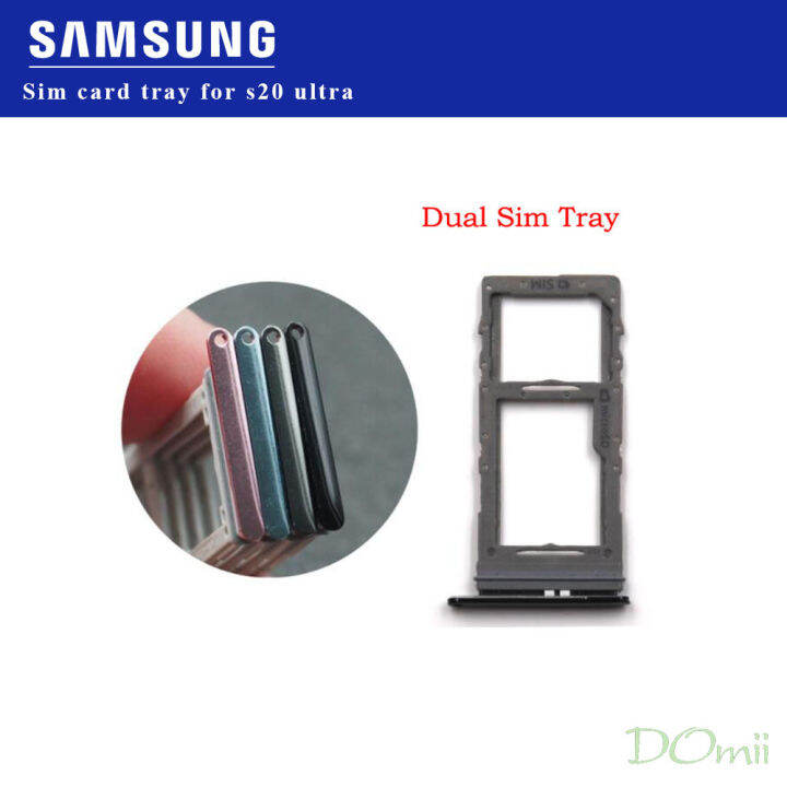 Original For Samsung Galaxy S20 Ultra Sim Card Reader Holder Dual