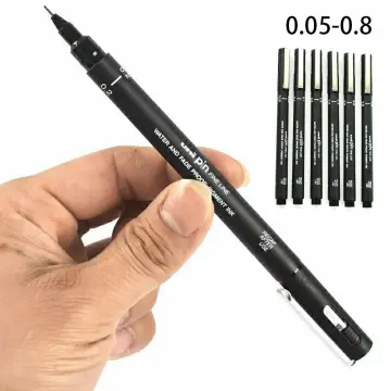 6PCS Black Fine Line Pen Technical Waterproof Drawing Art Pens 005 01 02 03  05 08