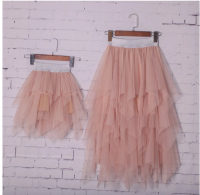 2021 new Fashion Family Matching Sets Kids Mother Daughter Skirts 6 Color Bead Netting Tutu Skirt Party Dress