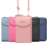 【CW】 Women  39;s Wallet Shoulder Leather Straps Big Card Holders Handbag Money Pockets Small