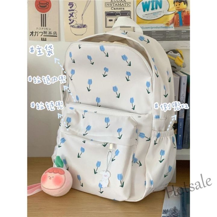 hot-sale-c16-cute-backpack-girls-school-backpack-floral-canvas-school-bag-korean-bm-style-backpack-sports-bag-travel-bag-female-bookbag