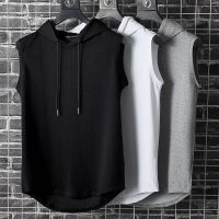 ☄✹❧ ?READY STOCK? Korean Vest Men Trend Sport Vest Tactical Vest Hooded Loose Sleeveless T-shirt Men