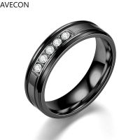 AVECON ยอดนิยมใหม่ไทเทเนียมเหล็กแหวนคู่ญี่ปุ่นและเกาหลีใต้แหวนเพชรที่เรียบง่ายยอดนิยม