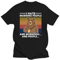 Mens Cute Graphic T Shirt Bear I Hate Morning People Vintage Design New Tshirt Mens Christmas Day Harajuku Tees XS-6XL