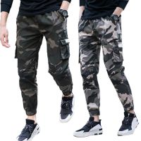 ▥℗ Mens Joggers Camouflage Sweatpants Men Thin Multi-Pocket Ankle Tie Elastic Waist Straight Cargo Pants Trousers 2XL