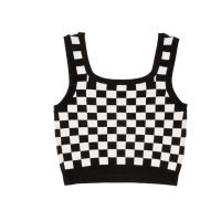 [NERDY] 100％ Authentic CROP FIT CHECKERBOARD KNIT CROP TOP