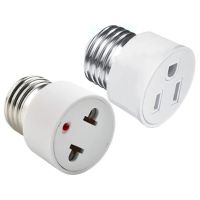 1 ชิ้น E27 ไปยัง EU US Converter โคมไฟสกรูหลอดไฟ LED E27 ยุโรปอเมริกาปลั๊ก Socket Light สีขาว - SYU STORE